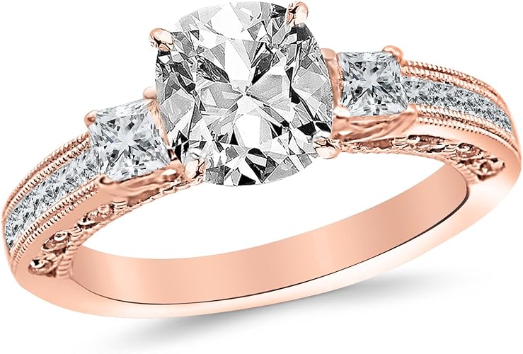 1 39 Carat Three 3 Stone Princess Cut Channel Set Diamond