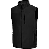 LZACTOIN-X Men's Fleece Vest Full Zip Lightweight Outerwear Vests Soft Warm Winter Sleeveless Jacket for Hiking Golf