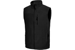 LZACTOIN-X Men's Fleece Vest Full Zip Lightweight Outerwear Vests Soft Warm Winter Sleeveless Jacket for Hiking Golf