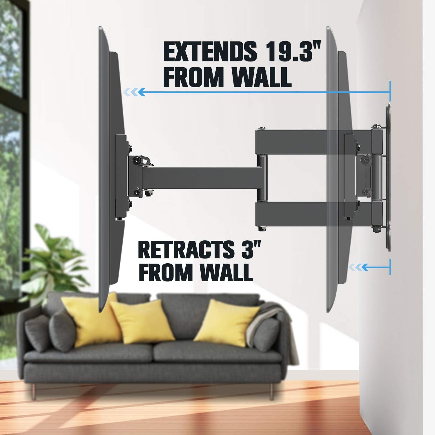 Mounting Dream UL Listed TV Mount TV Wall Mount Swivel and Tilt for 26-55 Inch TV, Perfect Center Design, Full Motion TV Wall Mount Bracket with Articulating Arm up to VESA 400x400mm, 60 lbs, MD2377: Electronics