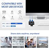 Bcowtte USB 3.0 KVM Switch Selector 2 Port 5Gbps for Printer Keyboard Mouse view 2