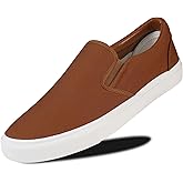 Men's Sneakers Classic Low Top Slip On Shoes Wide Canvas Skate Loafers Sneakers with Soft Insole Causal Dress Shoes for Men Comfortable Walking Shoes Slip on Sneakers for Men
