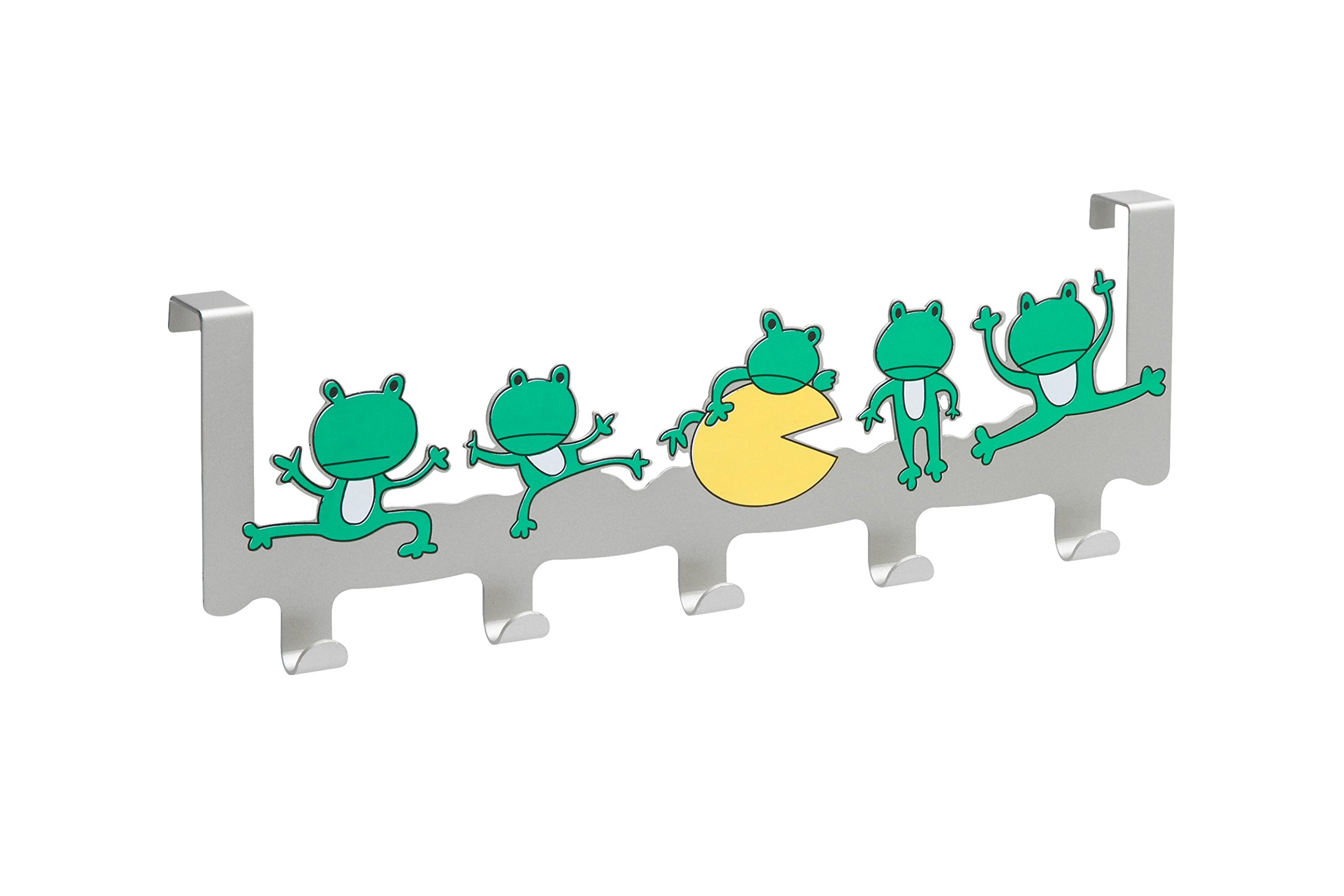 Frog Design Wardrobe / Door Hook Rail with 5 Hooks Matte / Coloured Aluminium