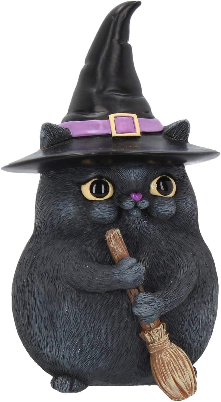 Nemesis Now Lucky Black Cat Figurine 16cm, Resin, 12cm