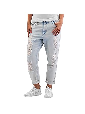 ONLY Boyfriend Jeans hellblau Destroyed Jeans