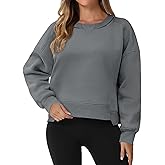 ONFERS Cropped Sweatshirt for Women Crewneck Fleece Pullover Tops Oversized Sweater Fashion Fall Outfits