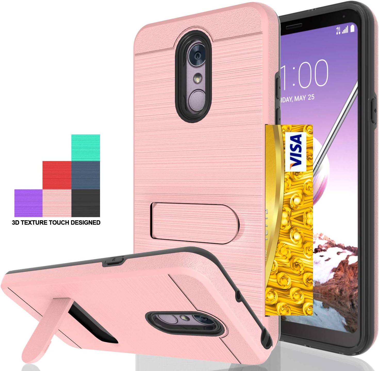 Best Lg Stylo Glass Screen Protector And Case With Card Holder