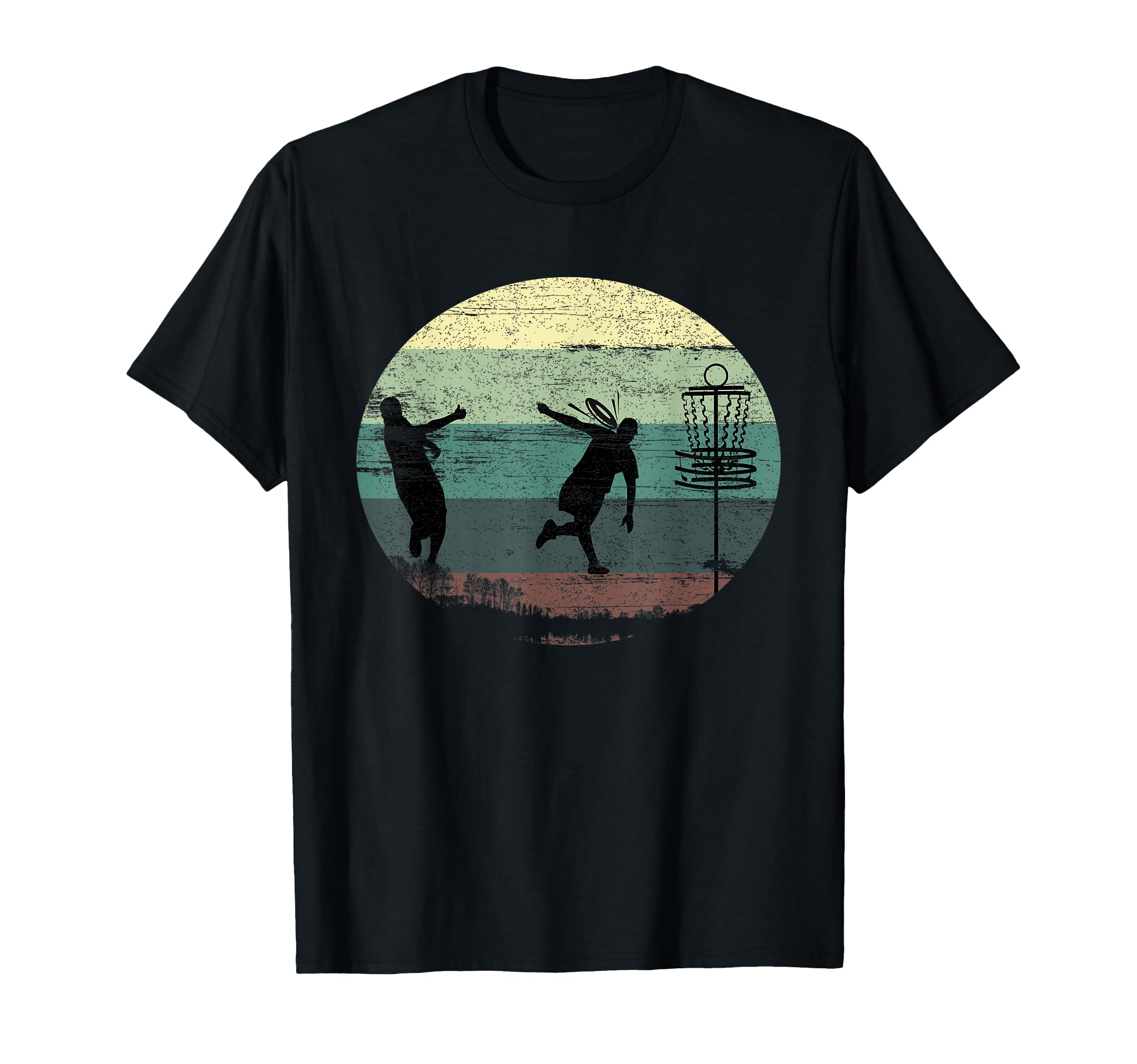 Disc Golf Frisbee Funny Vintage Retro Sport Basket Tree T-Shirt