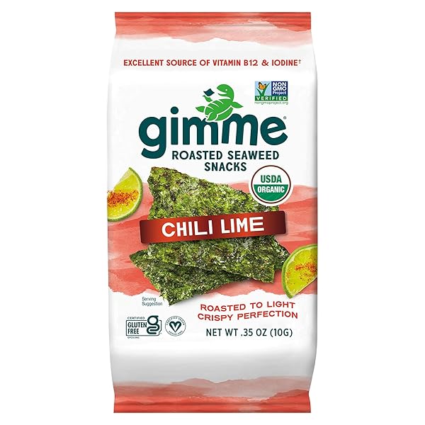 GIMME SEAWEED ORGANIC PREMIUM ROASTED SEAWEED SNACKS, CHILI...