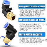ERGAOBOY 10 Pcs 6mm Tube OD x 1/8 BSP Male Elbow Push to Connect Fittings PL6-01 view 4