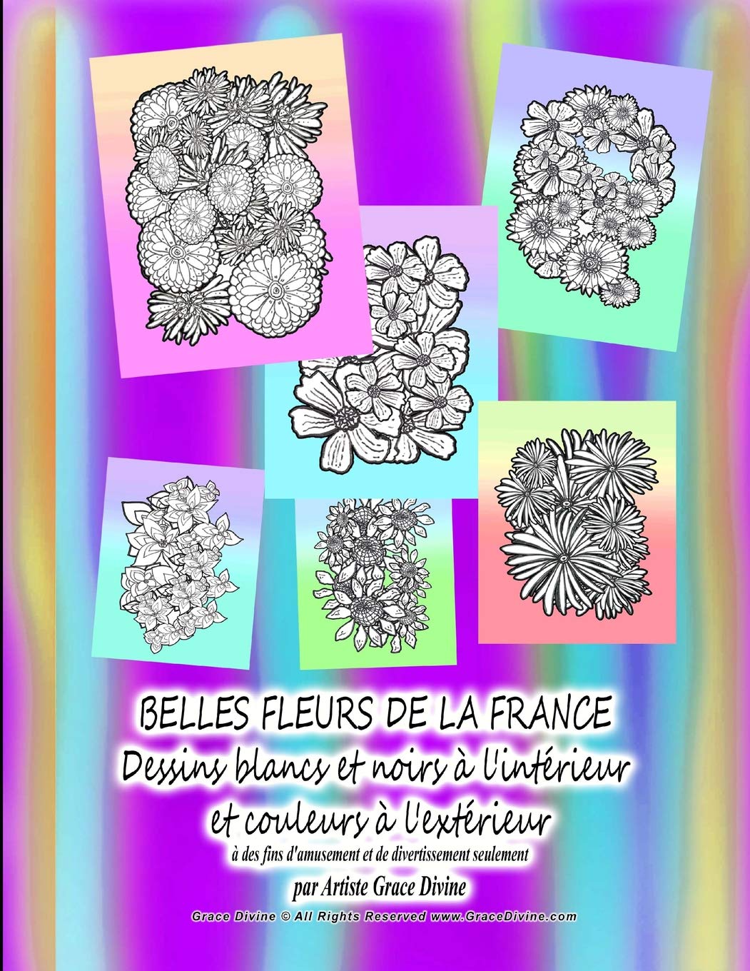 Belles Fleurs De La France Dessins Blancs Et Noirs à L