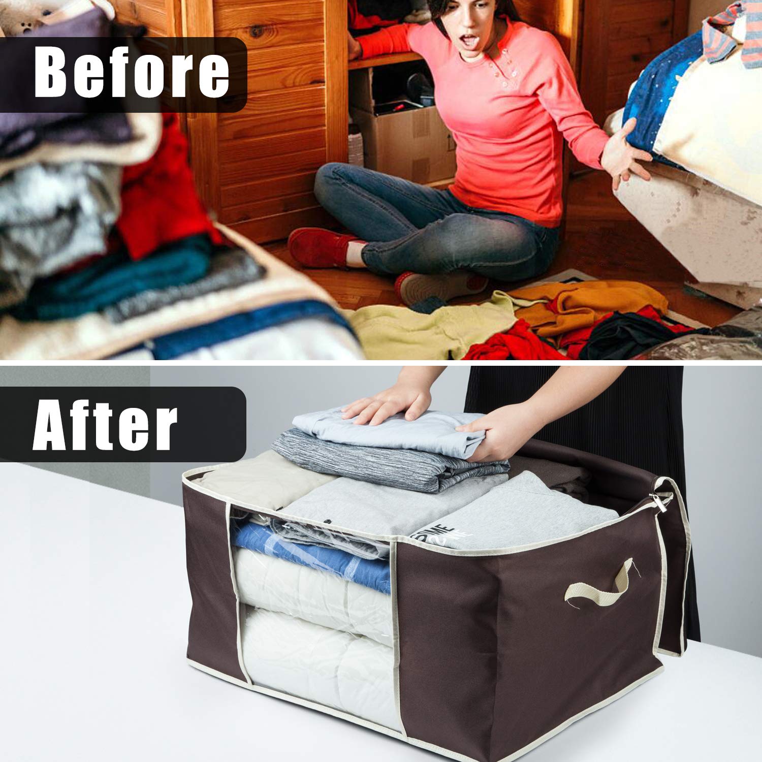 Syeeiex Impermeable Organizador de almacenamiento debajo de la cama