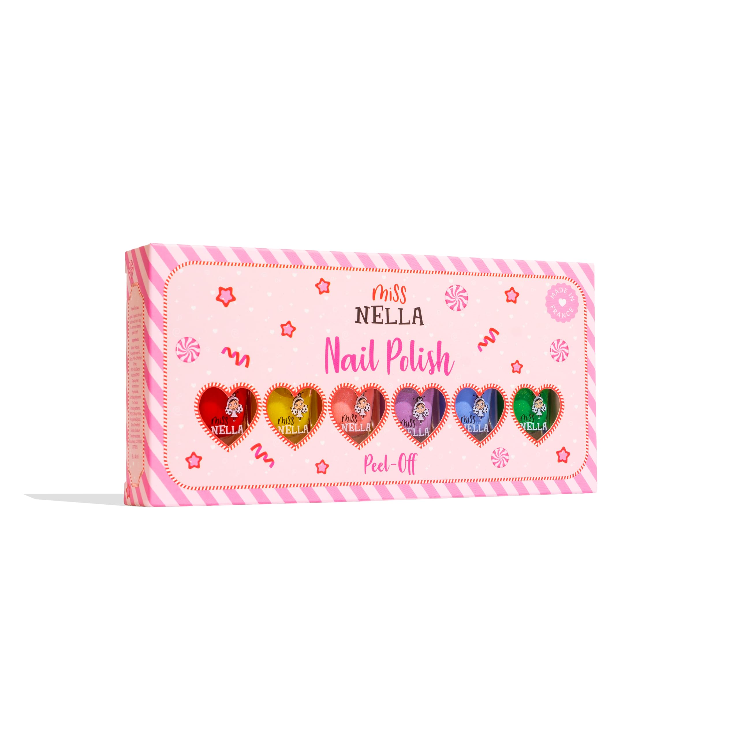 Miss Nella SPRING IT ON Nagellack Set abziehbarer Nagellack speziell für Kinder, Peel-Off-Formel, ungiftig, wasserbasiert und geruchsneutral