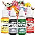 Food Coloring Liquid - 4 Colors Vibrant Food Coloring, Food Grade Food Dye, Tasteless Food Color Set for Cake Decorating, Dessert, Easter Egg, Fondant - 0.35 Fl Oz