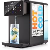 Ivation H2O Hot &amp; Cold, Countertop Reverse Osmosis System, TDS Filter System, 4 Stage RO Water Filtration, 6 Temperature Presets, 3:1 Pure to Drain, Portable Plug-and-Play - Black