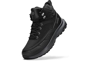 FitVille Wide Mens Boots, Orthopedic Extra Wide Men's Hiking Boots Mid Height Boots Outdoor Trekking Backpack Shoes for Men, 