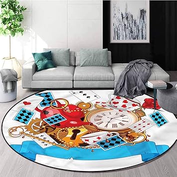 Amazon Com Rugsmat Alice In Wonderland Round Area Rug
