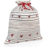 silenwest Large Canvas Gift Bags with Drawstring 24x20 Inches - Premium Reusable Gift Wrap for Anniversary, Wedding, Bridal Shower, Valentines Day