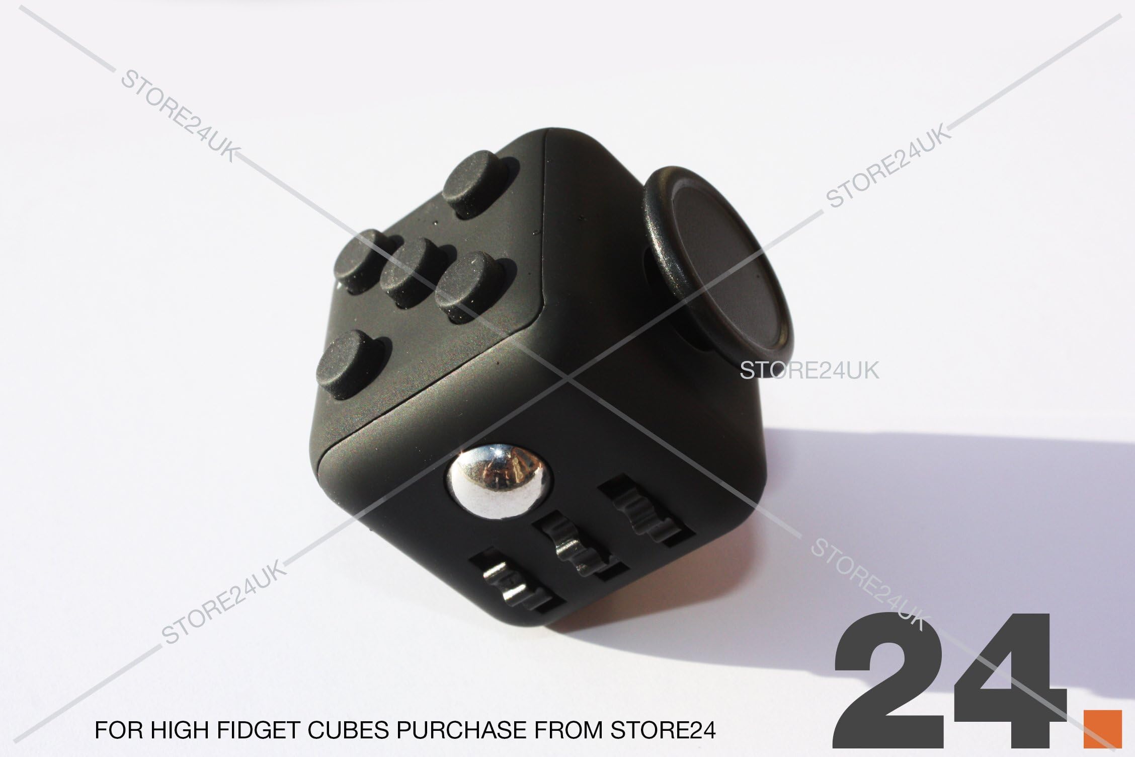 Fidget Cube 1Pcs 6-side Toy Stress Relief For Adults Children 12+ HIGHEST QUALITY by STORE24UK (Black)
