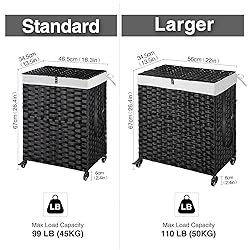 Greenstell Laundry Hamper with Wheels, No Install