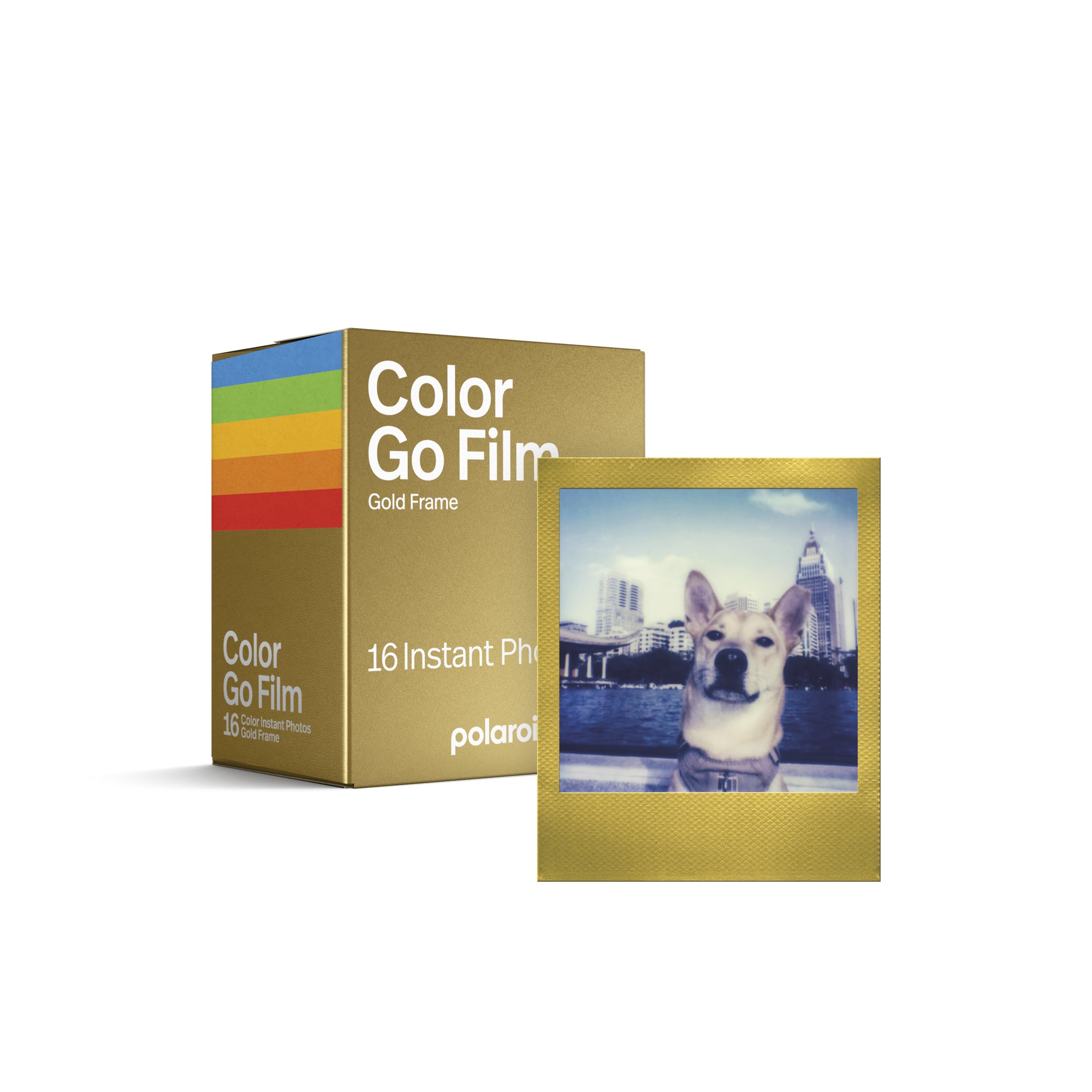 Polaroid Go Color Film - Gold Frame Double Pack (16 Photos) (6588) - Only Compatible with Polaroid Go Camera