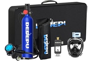 DEDEPU Reusable Mini Scuba Tank Within Breathing Capacity for 15-20 Minutes Underwater Dive Portable Lungs Deepest 30 Feet Scuba Diving Gear for Outdoor Mini Diving Tanks Underwater Breathing Device