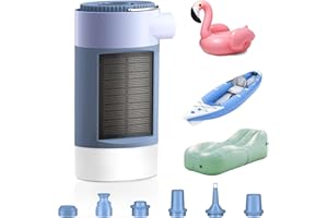 Portable Air Pump for Inflatables - 4.5kPa Fast Inflation & 4000mAh Battery, Solar Camping Light with USB Rechargeable, Infla