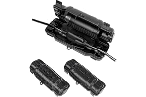 Cismorvex 3 Pack Outdoor Extension Cord Safety Cover with Waterproof Seal IP54 Water-Resistant, Weatherproof Electrical Connection Box with 2 Latches, Plug, Socket, Holiday Decoration Light, Black