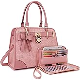 Qiyuer Medium Handbags For Women Vegan Leather Purses Set Satchel Tote Bags With Matching Wallet 2pcs