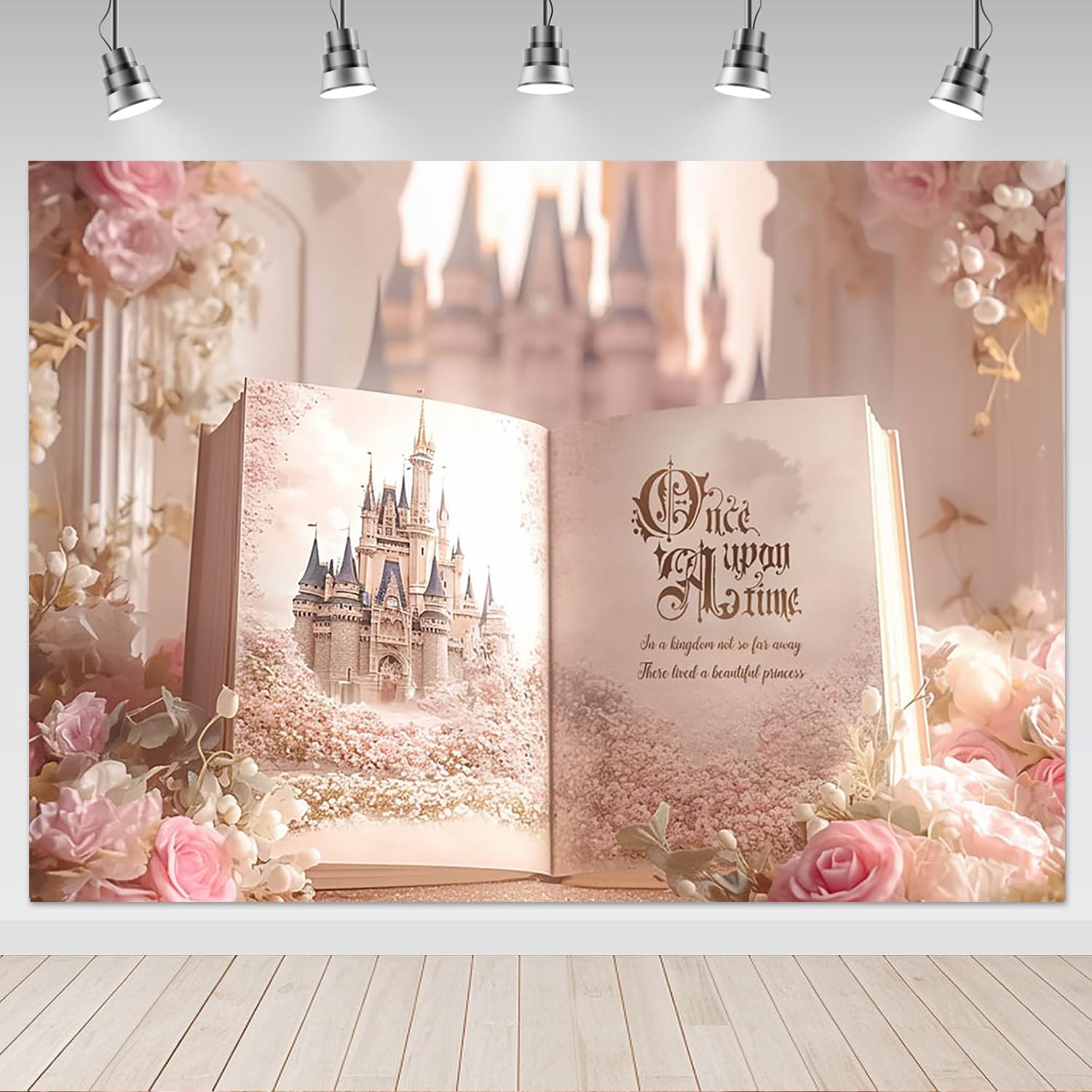 Photo 1 of **Similar item**
Mocsicka Once Upon Time Backdrop Fairy Tale Book Backdrop Decorations Pink Princess Castle Themed Birthday Wedding Party Photography Background Photo Props Supplies (7x5ft)