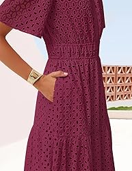 ZESICA Women's 2025 Summer Short Sleeve Maxi Dress