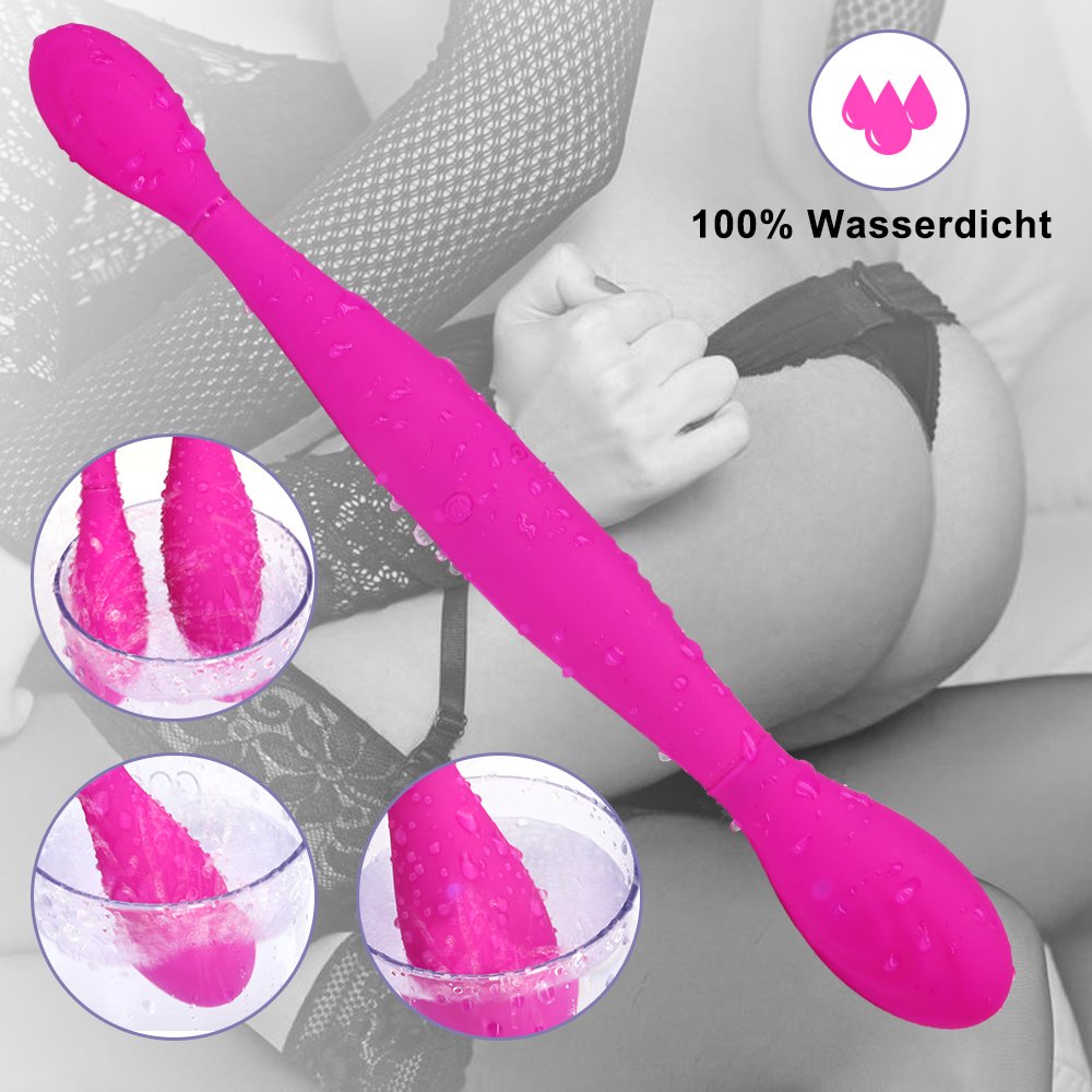 Paarvibrator Partner Vibratoren für Sie Klitoris und G-punkt Stimulator, Doppeldildos Dildo Anal Vibrator Klitorisstimulator mit 7 Vibrationsmodi für Frauen Lesben, Paar, Wasserdicht, Aufladbar