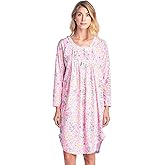 Casual Nights Women's Round Neck Long Sleeve Lace Floral Nightgown