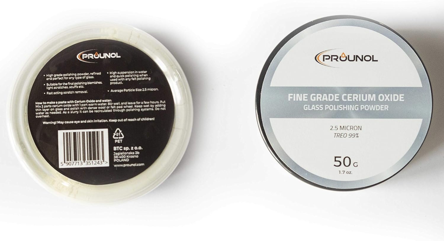 Prounol Cerium Oxide 50g - Fine Grade Glass Polishing Solution Powder - TREO 99% - 2.5 microns, small - Image 5