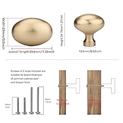 TUNNY 10 Pack Oval Ellipse Single Hole Cabinet
