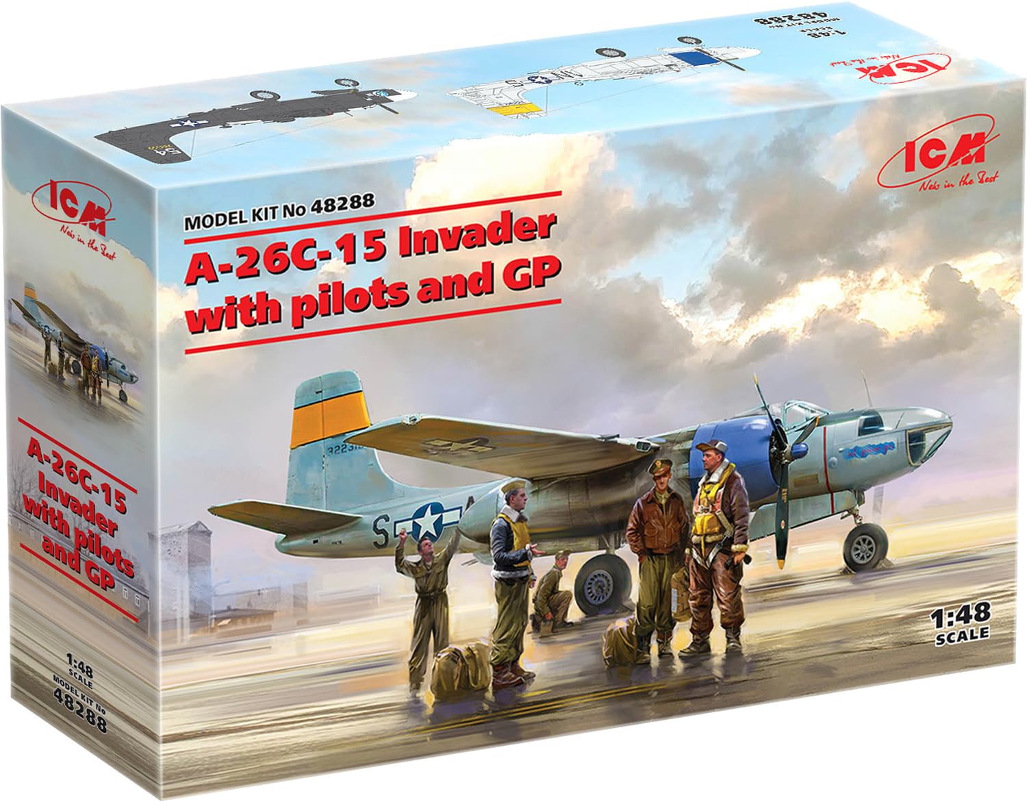ICM 1:48 - A-26C-15 Invader w/Pilots & Ground Personnel