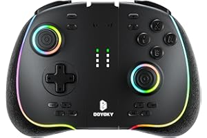 DOYOKY Epoch Game Controller with Hall Effect Joystick, Wireless Switch Controller/for Switch OLED with Comfortable Rubber Grip, 180°Dynamic Flow LED Switch Replacement Controller, 6-Axis/Vibration