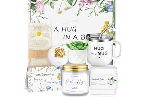 DEPFALL Sympathy Gift Baskets Sympathy Gifts for Loss of Loved One, Bereavement Gifts Ideas, Condolences Gift Sorry for Your Loss of Mom Dad Husband Pet, Care Package for Grieving Friend (White)