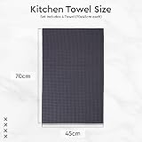 Encasa XO Kitchen Dish Towels Set 4 Cotton 70x45 cm Waffle Flat Loop view 6