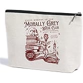 ZHAMEN Dark Romance Makeup Bag, Book Lovers Gifts Spooky Skeleton Cosmetic Bag, Bookish Gifts Book Club Gifts for Women Girl Book Fans Best Friends Aunt, Toiletry Bag for Christmas Halloween Birthday