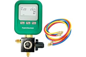 Vanlison Portable Digital HVAC Manifold Gauge Set Refrigerant Gauge Diagnostic Tool for R134A/R410A/1234YF 12 Refrigerants | 