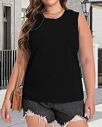 Plus Size Tops for Women Sleeveless Summer Tank Top