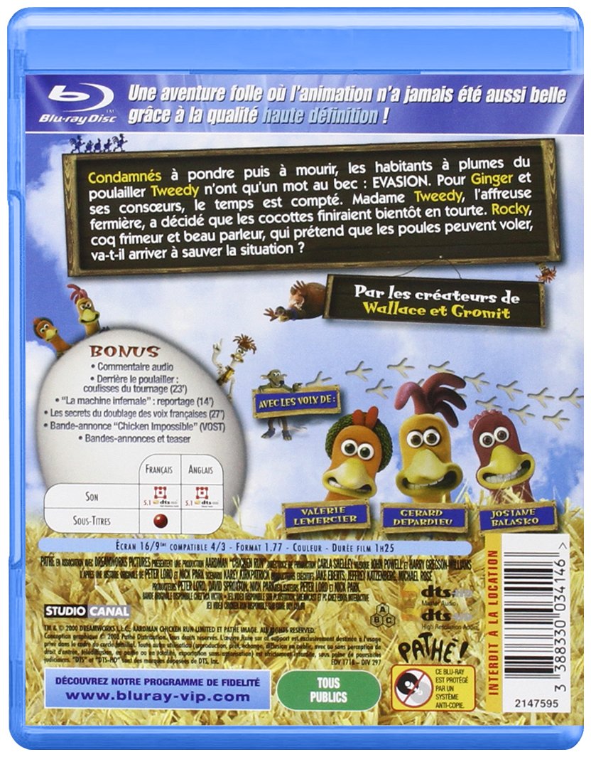 Chicken Run Blu Ray Amazoncouk Mel Gibson Julia Savalha Nick