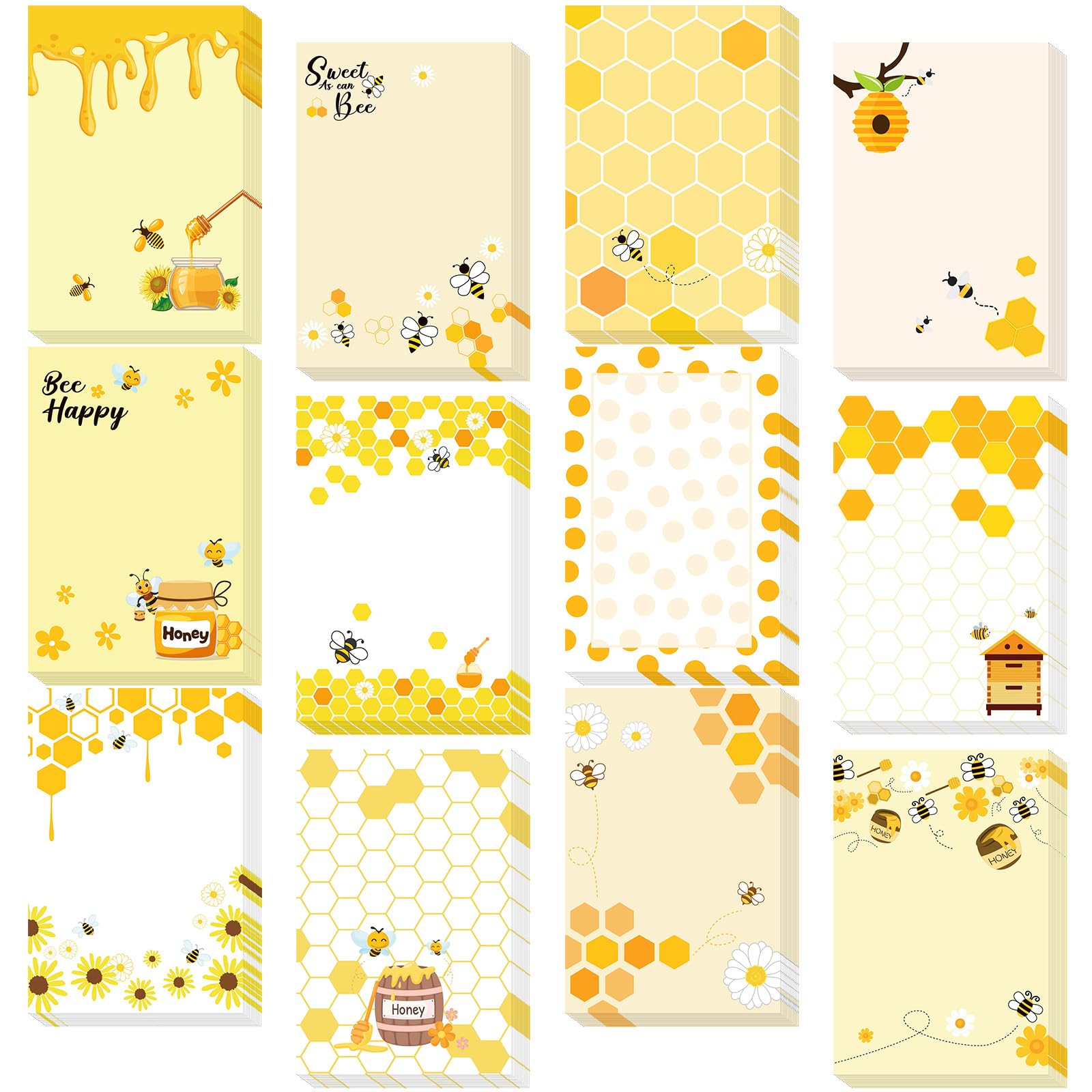 Photo 1 of Yexiya 12 Pieces Bee Sticky Notes 4x6 Inch Bee Gifts for Women Honey Notepads Cute Adhesive Memo Notes to Do List for Memo Reminder List for Office Home Study Supplies Students Teachers Gift