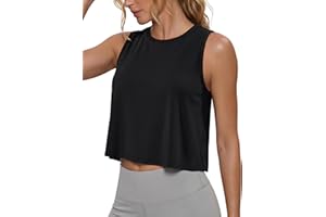 MAGCOMSEN Workout Tank Tops for Women Sleeveless Cropped Tanks Sport Top Athletic Gym Short Crop Shirt