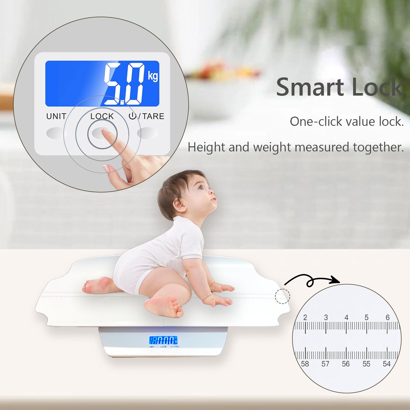 BlissKiss Baby Scales for Weighing, Multifunctional Digital Scale for