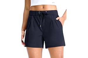 MIER Running Shorts for Women Quick Dry Soft Stretch Workout Athletic Gym Sports Active Shorts with Pockets, 4 Inch Inseam