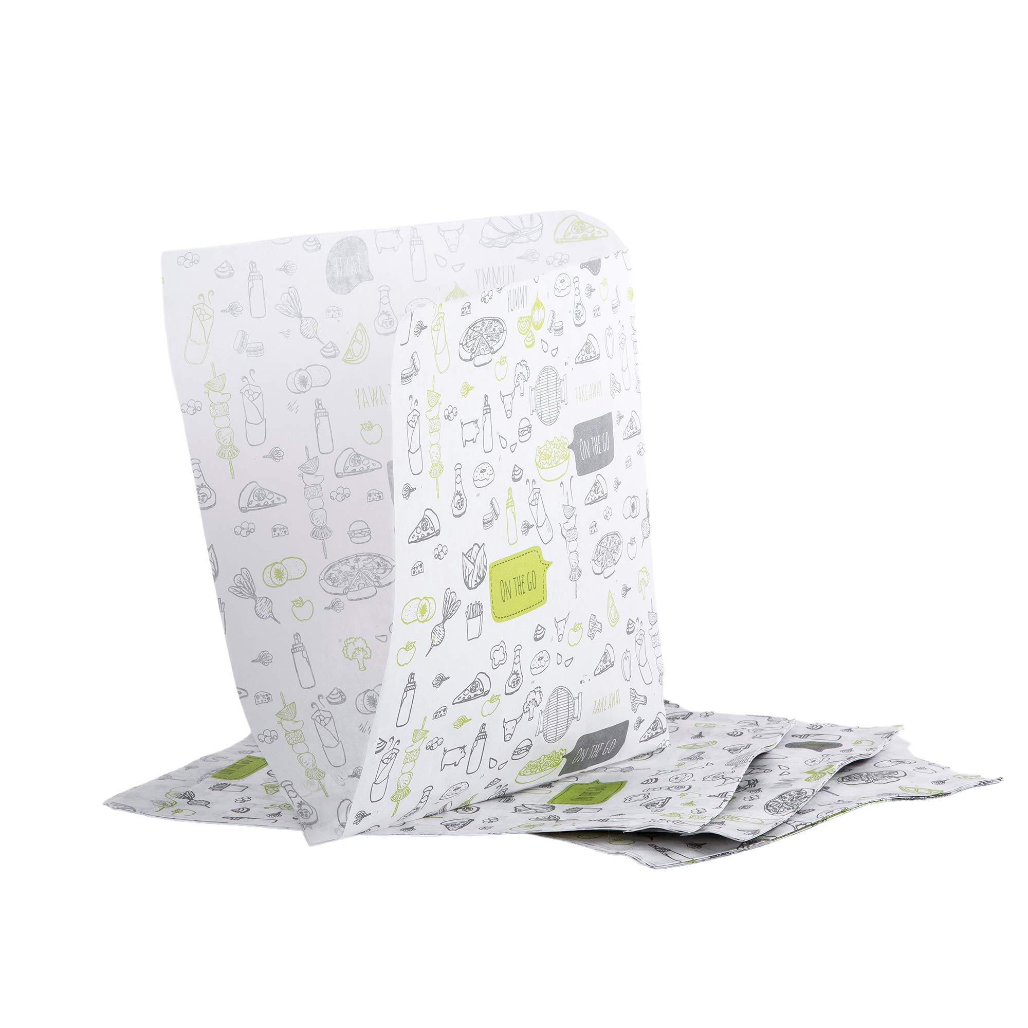 Oldnews (Pack of 400) 170 x 170 mm Paper Party Merchandise 17 x 17 cm Sack Bags Lunch storage container food burger fries (400)