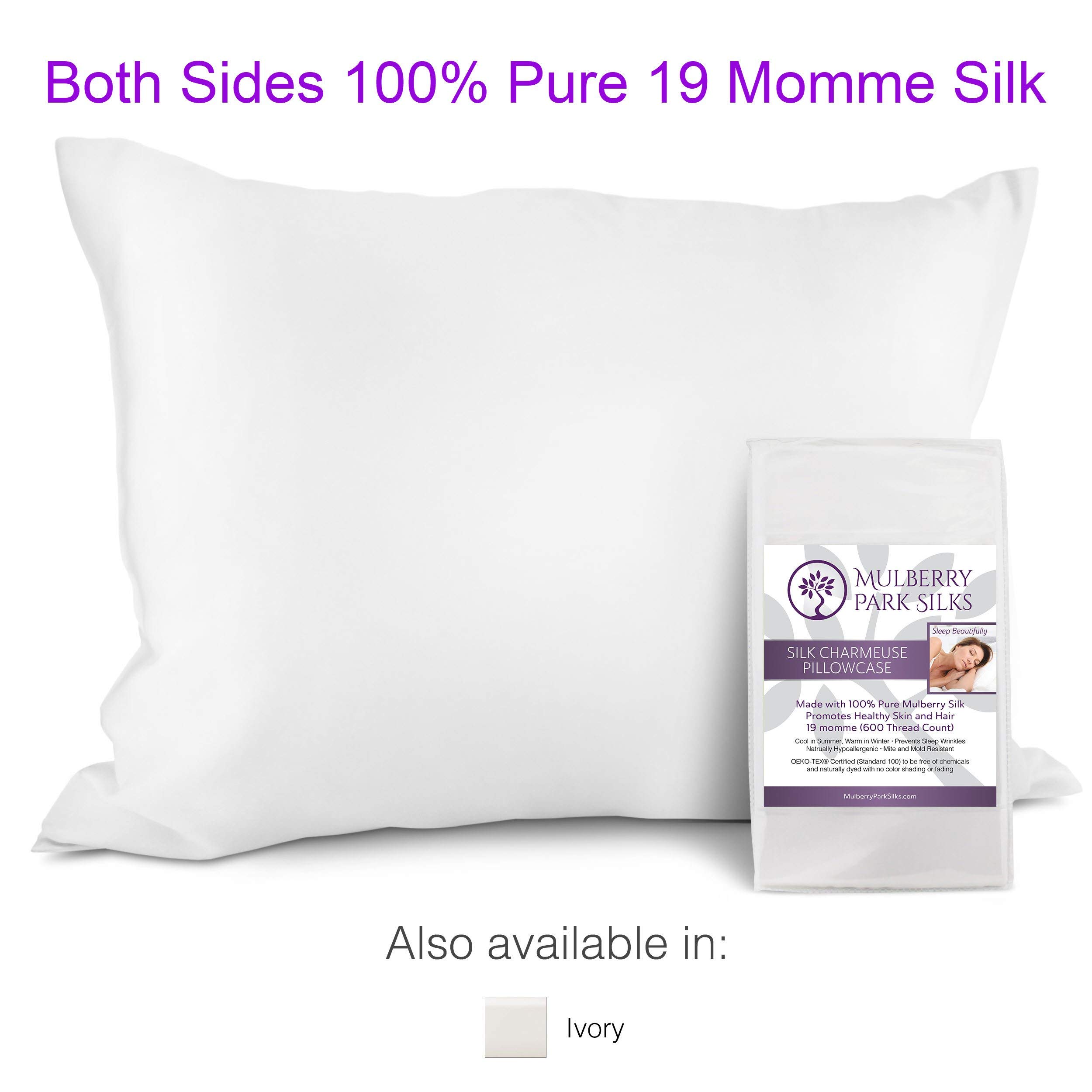 Mulberry Park Silks 100 Pure 19 Momme Pillowcase on Both Sides