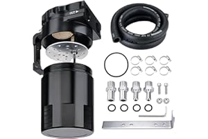 EVIL ENERGY Oil Catch Can, 300ML Universal Baffled Catch Can Kit with 5FT 5/8 Inch Hose, Aluminum Air Oil Separator Upgraded 